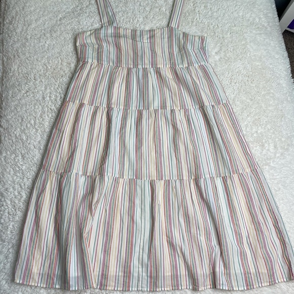 Madewell Rainbow Striped Midi-Dress with buttons - Picture 3 of 12